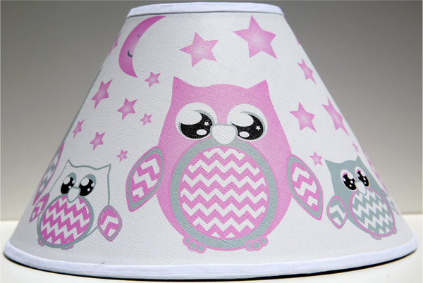 Pink Owl Woodland Forest Animal Lamp Shade