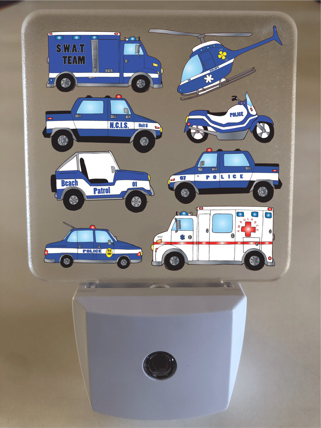 Police Cars and Trucks LED Night Light Lamp
