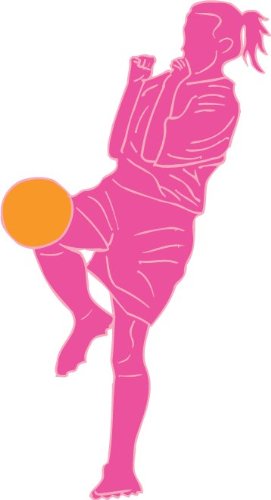Pink Soccer Girl Wall Decal Stickers