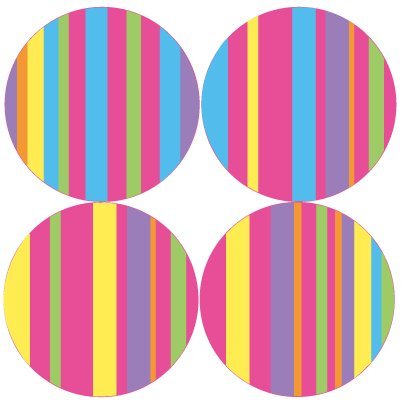 Pop Striped Circle Wall Decals