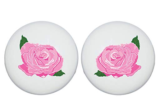 Pink Rose Drawer Knobs Ceramic Dresser or Flower Cabinet Handle Pulls Children's Nursery Decor