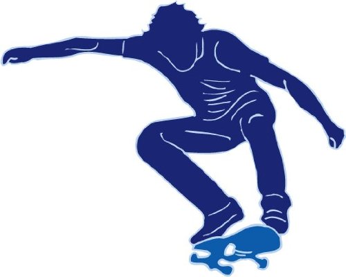 Blue Skater Skateboard Wall Decal Sticker Graphics