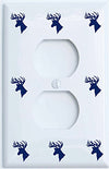 Navy Deer Stag Buck Light Switch Plate and Outlet Covers / Woodland Forest Animal Nursery Wall Decor