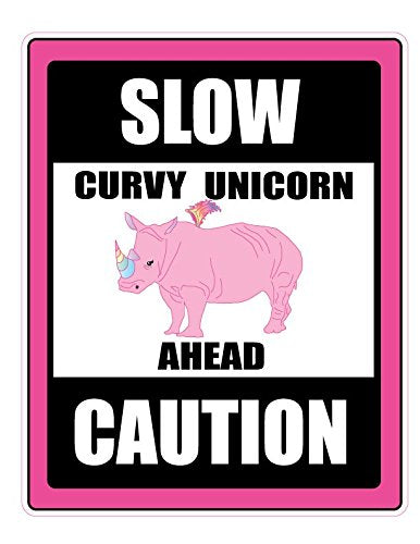 Caution Unicorn Street Sign Wall Decals