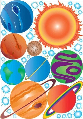 Outer Space Planet Wall Decals Solar System Decor Stickers
