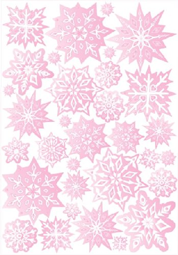 Pink Snow Flakes Wall Decals