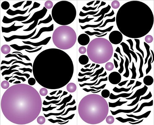 Zebra Print Polka Dot Wall Decals