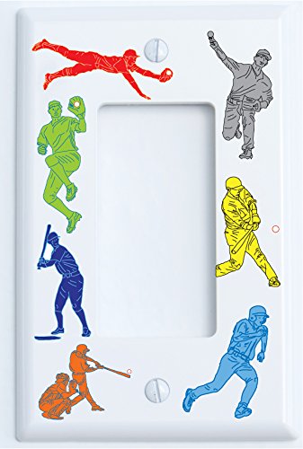 Baseball Light Switch Plate and Outlet Covers for The Wall/Baseball Room Decor