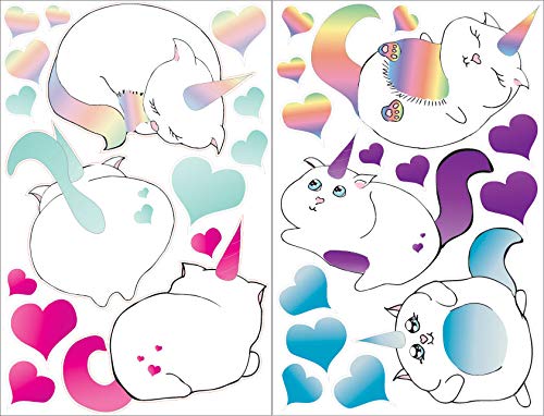 Caticorn Wall Decals Stickers Cat Unicorn Children's Wall Decor Art