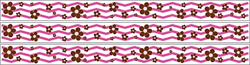 Chevron Border with Daisy Flowers Wall Decals