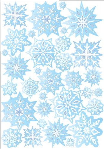 Blue Snow Flakes Wall Decals
