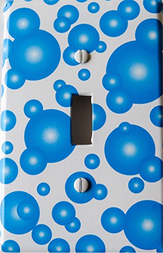 Blue Bubbles Switch Plate Covers / Single Toggle Bubbles Light Switch Plates