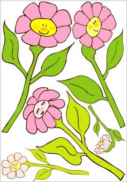 Flower Face Wall Decals