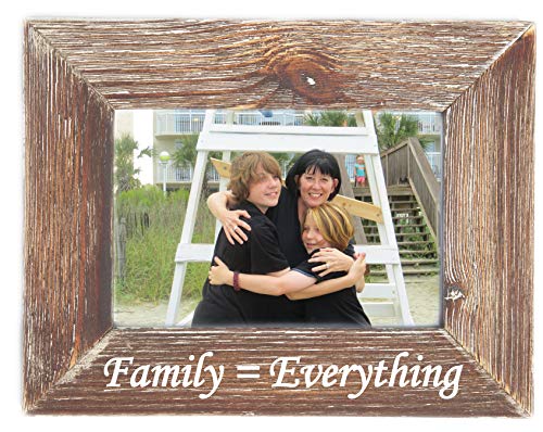 Family Equals Everything Natural Wood Picture Frame Tabletop or Wall Hanging Distressed  Vintage Rustic Country Home Decor