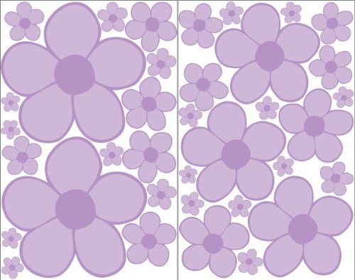 Purple Lilac and Lavender Mini Daisy Flower Wall Decals