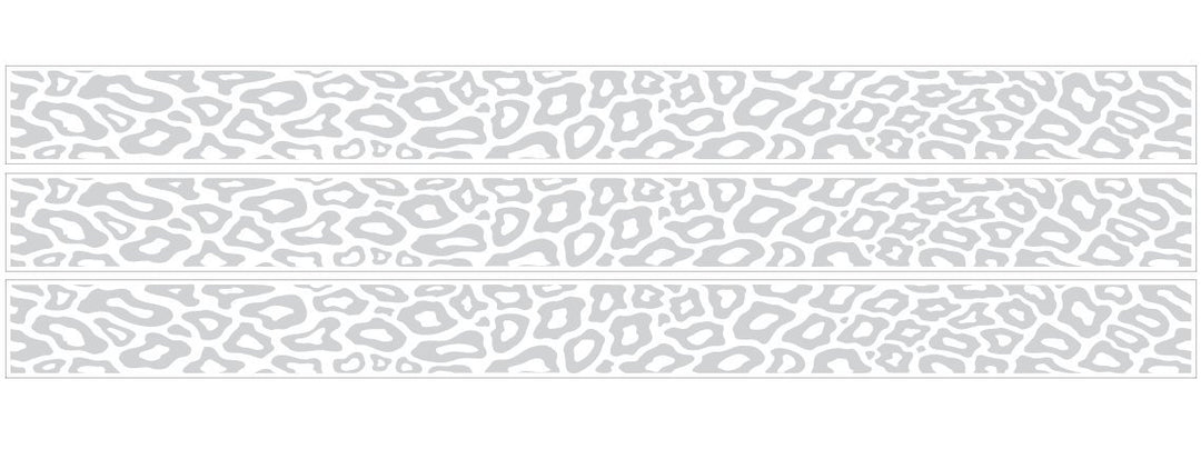 Grey Leopard Print Border In White and Wall Decals