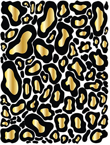 Leopard Print Wall Stickers / Black and Gold Wall Decals
