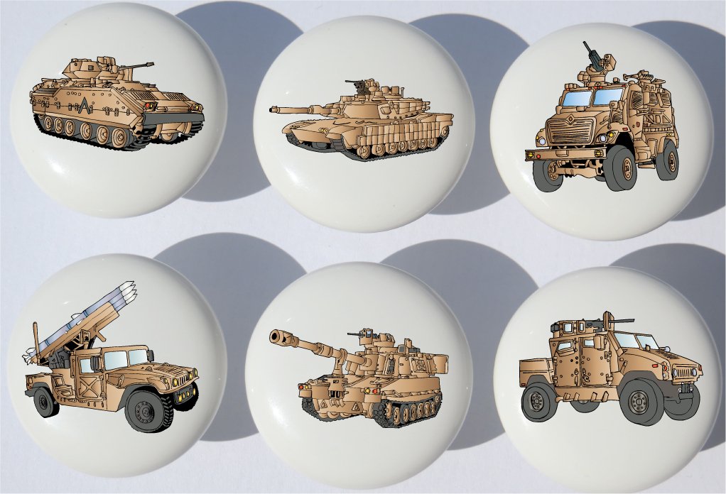 Presto Armored Trucks and Tanks Drawer Pulls