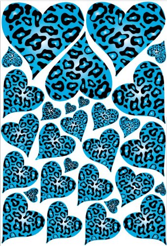 Leopard Cheetah Print Hearts Wall Decals