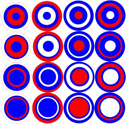 Multi Dots Red, White and Blue Wall Decals Stickers