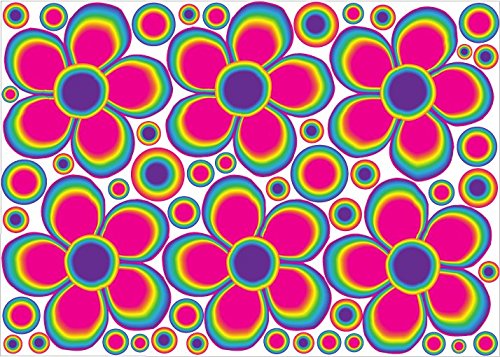 Rainbow Daisy and Dot Wall Decals