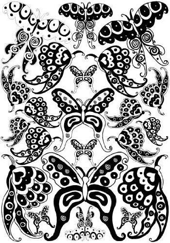 22 Black and White Whimsical Butterfly Wall Stickers / Decals