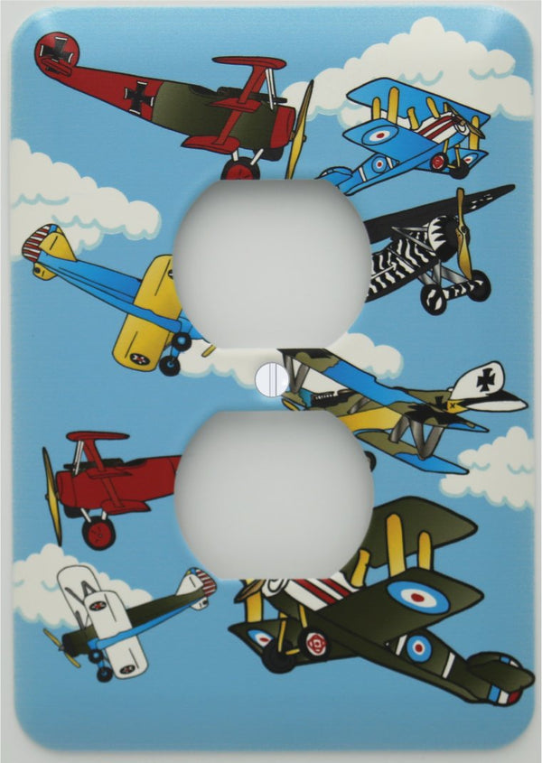 Vintage Airplane Light Switch Plate and Outlet Covers / Airplane Nursery Wall Decor