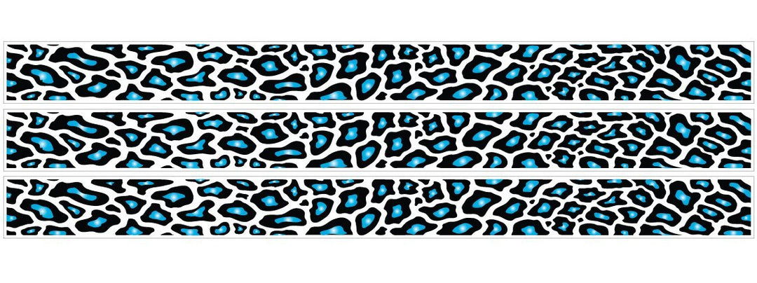 Leopard Print Blue Black and White Border Wall Decals