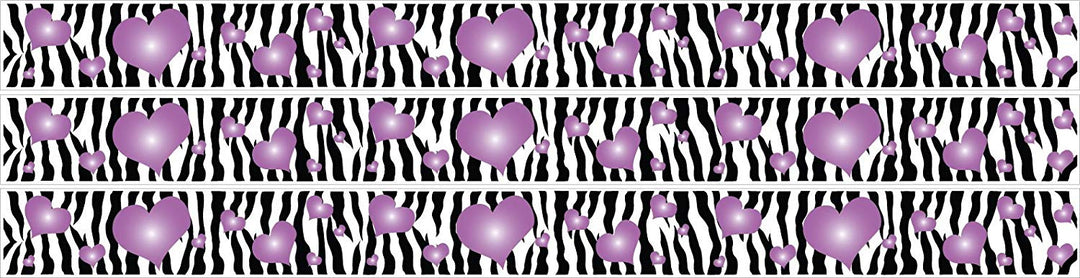 Zebra Print Hearts Wall Decals