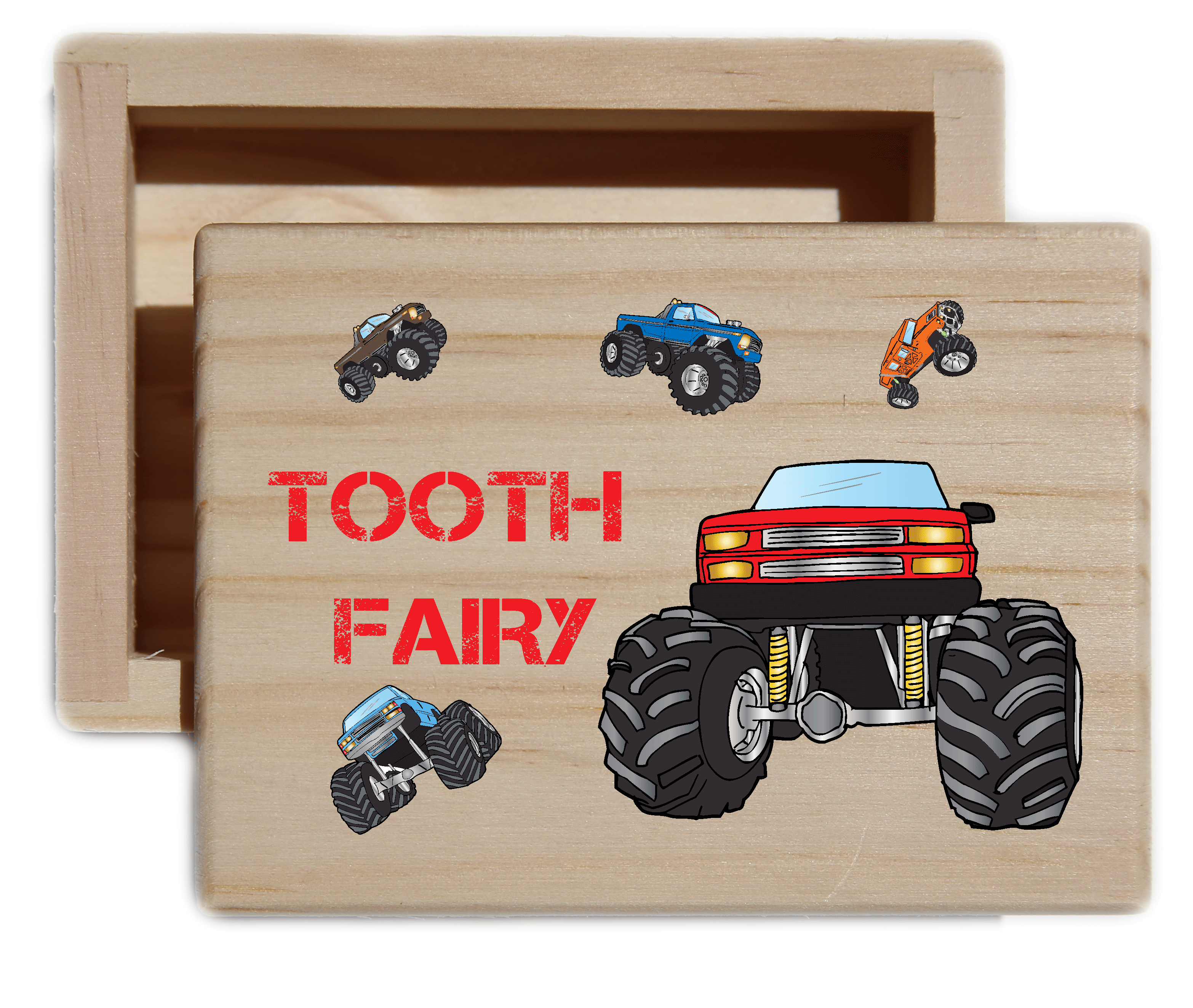 Boy's Monster Truck Tooth Fairy Keepsake Collectible Box
