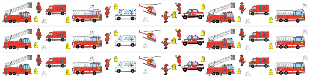 Fire Trucks and Fighter Wall Border Decals