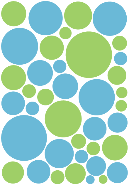 Blue and Green Polka Dot Wall Decals Stickers