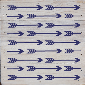 Arrow Chalk Navy Art Prints on a 6 x 6 Rustic White Washed Natural Wood Pallet
