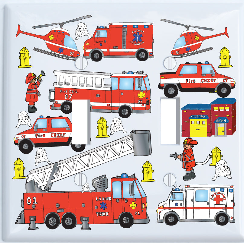 Kids Fire Truck Bedroom Wall Decor