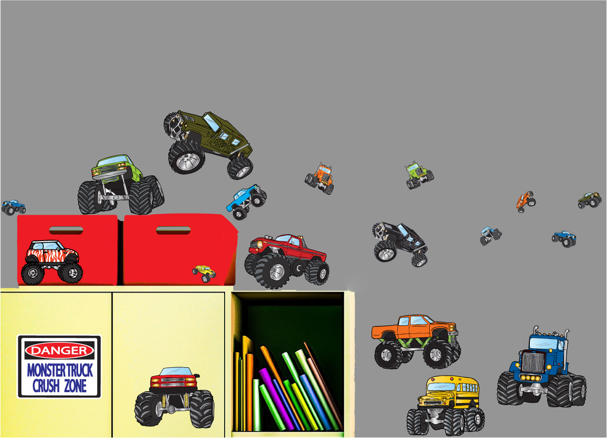 Monster Truck Wall Decal Stickers Boys Decor
