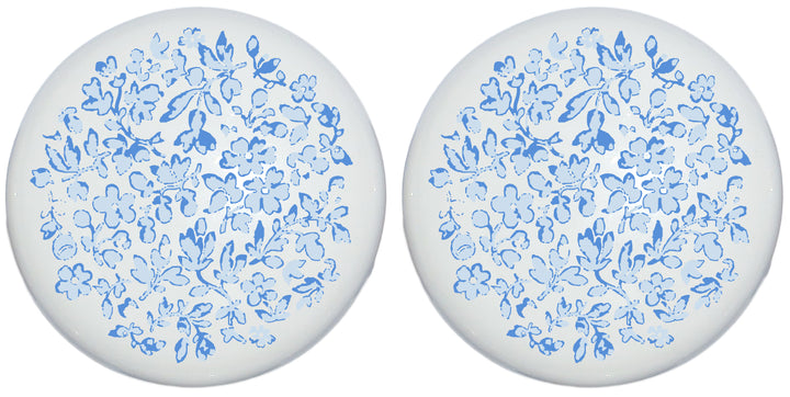 Blue Floral Toile Drawer Knobs Pulls