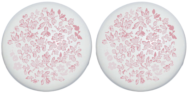 2 Pink Floral Toile Drawer Knobs Pulls