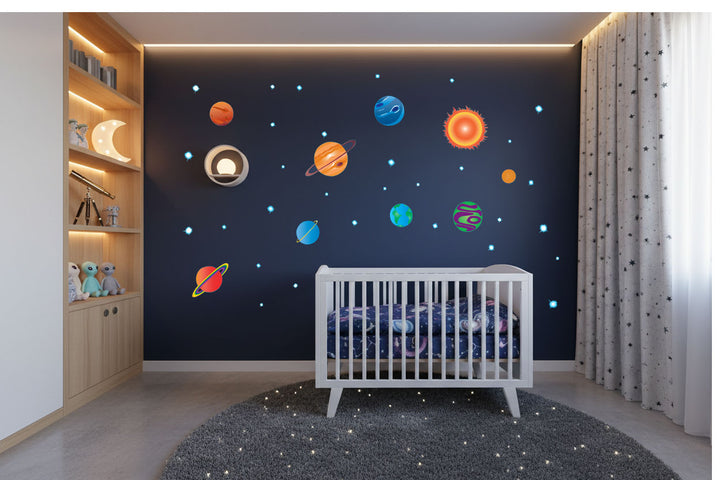 Outer Space Planet Wall Decals Solar System Decor Stickers