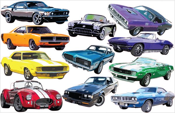 American Muscle Car Wall Decals Stickers Classic Hot Rod Race Decor