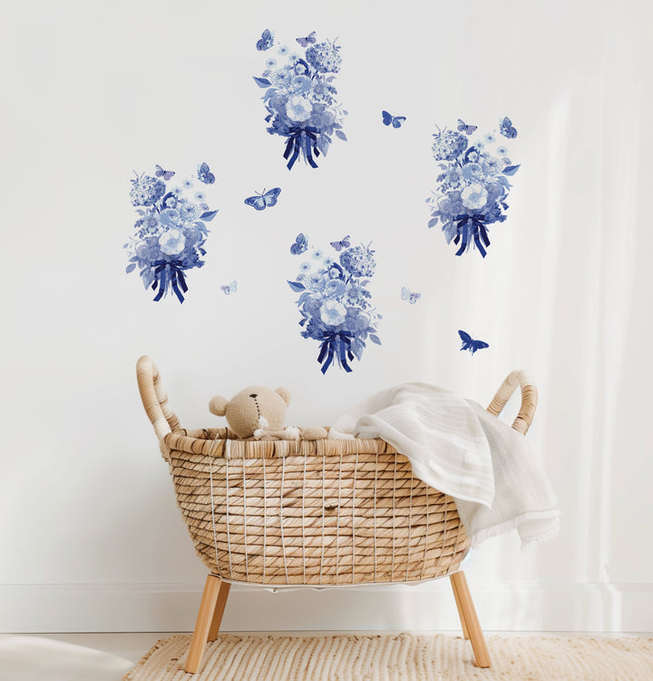 Bouquet Flower and Butterflies Wall Decals