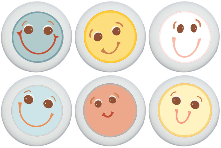 Boho Smiley Happy Faces Polka Dot Ceramic Drawer Knobs Dresser Cabinet Pulls for Gender Neutral Nursery Decor
