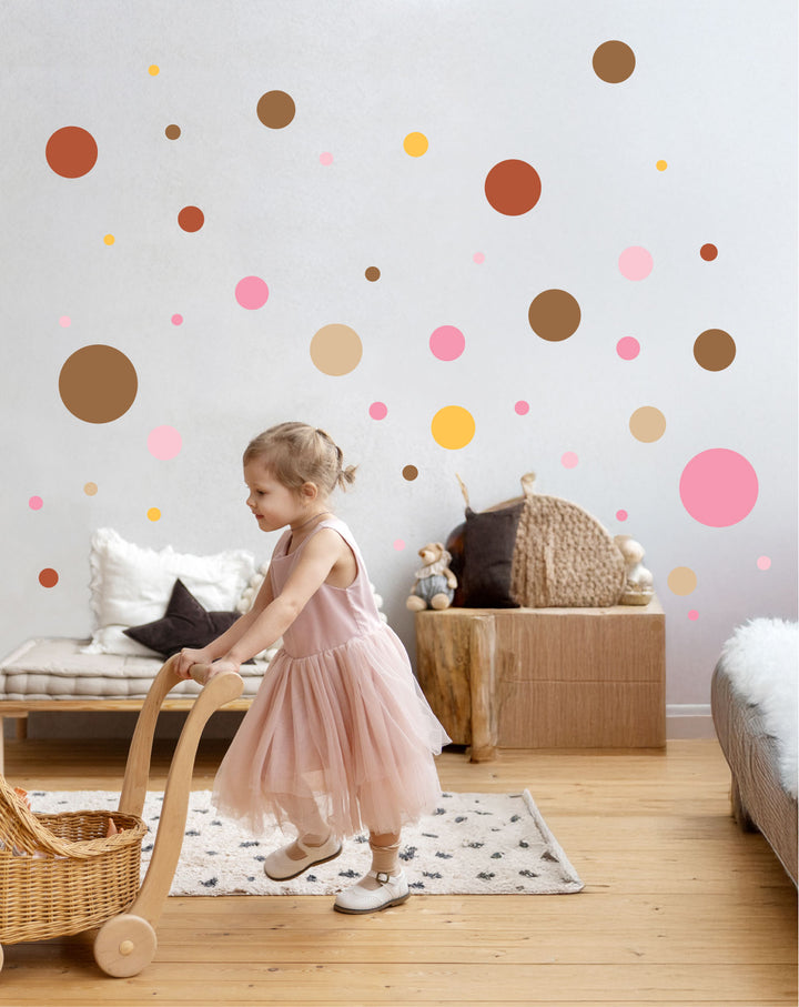 Boho Polka Dot Wall Decals - prestochangodecor