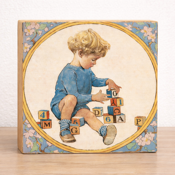 Vintage book illustrations by Jessie Wilcock Smith  Printed on 5.5 x 5.5 in wood blocks