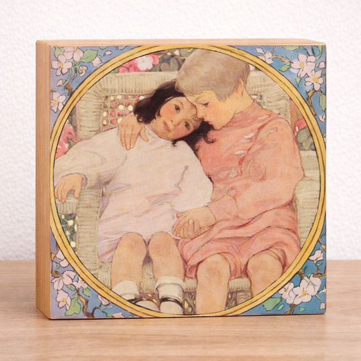 Vintage book illustrations by Jessie Wilcock Smith  Printed on 5.5 x 5.5 in wood blocks