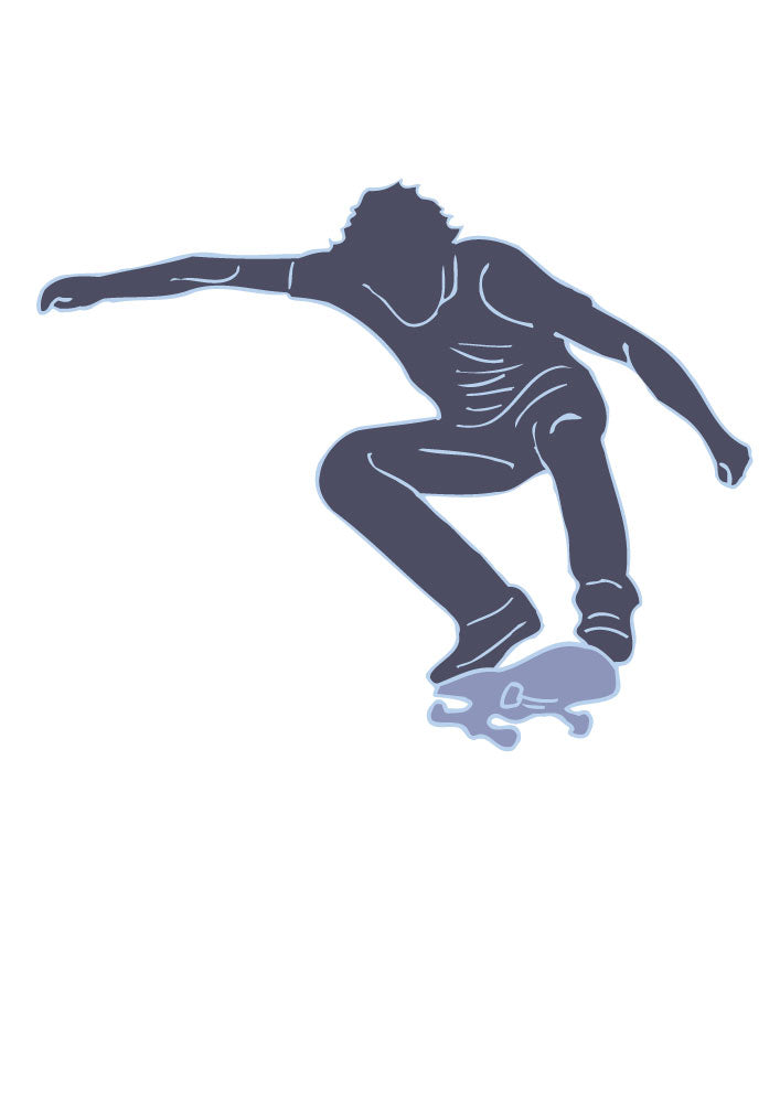Dark Blue Skater Skateboard Wall Decal Sticker Graphics