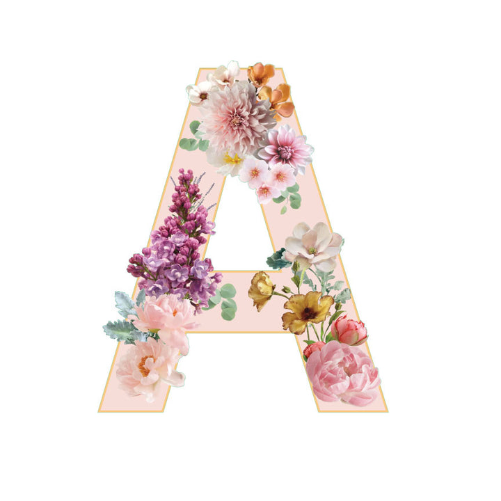 10 in Floral Pink Letter Decals From A to Z Upper and Lower Case