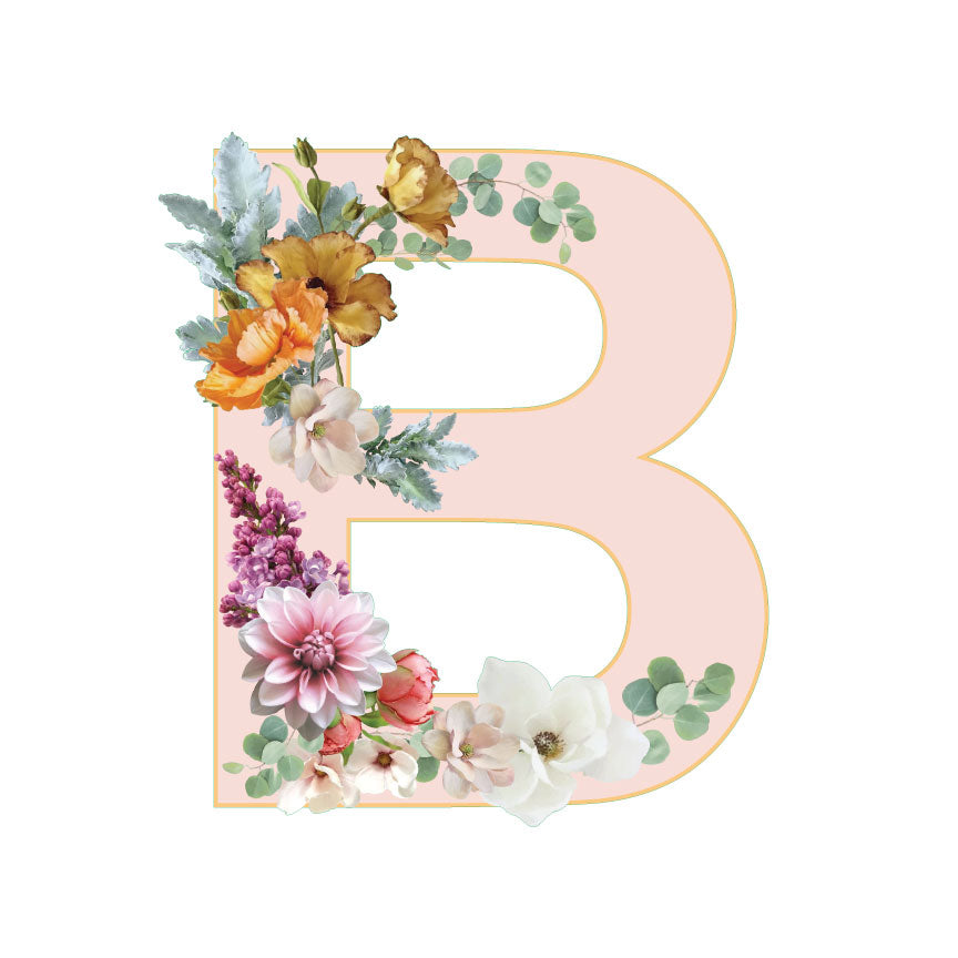 10 in Floral Pink Letter Decals From A to Z Upper and Lower Case