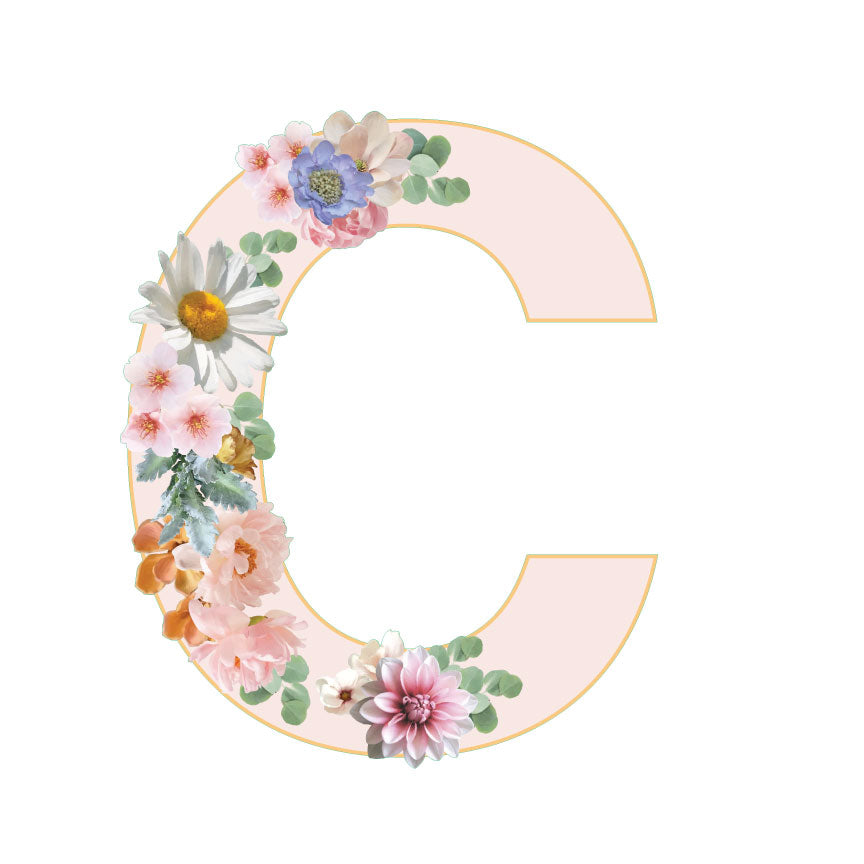 10 in Floral Pink Letter Decals From A to Z Upper and Lower Case