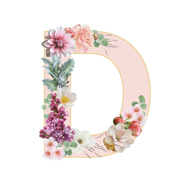 10 in Floral Pink Letter Decals From A to Z Upper and Lower Case
