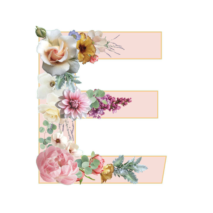 10 in Floral Pink Letter Decals From A to Z Upper and Lower Case